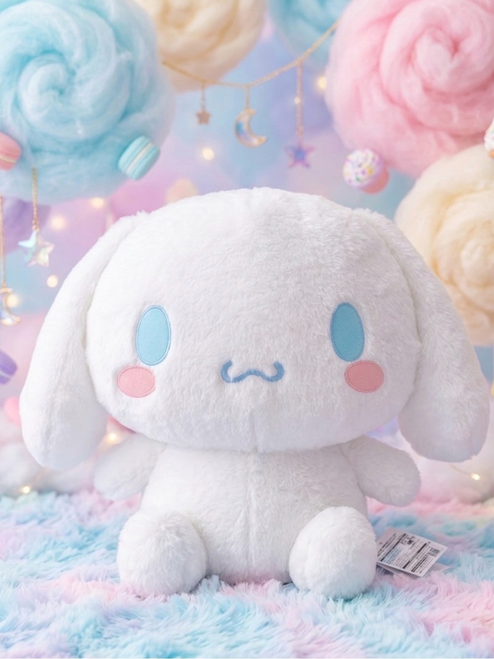 Huge Sanrio Cinnamoroll Plush Toy White with Blue Eyes and Pink Cheeks